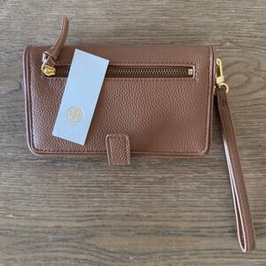 Tory Burch Britten Smartphone Wallet-Bark Rolled Leather-Gold Hardware-RRP $185
